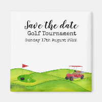 Golf Sauvez la date Golf Tournoi golfer Magnet