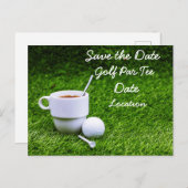 Golf Save the Date for Golfer Party Briefkaart (Voorkant / Achterkant)