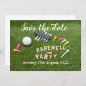 Golf Save the date Golf Afscheidsfeest met bal (Voorkant / Achterkant)