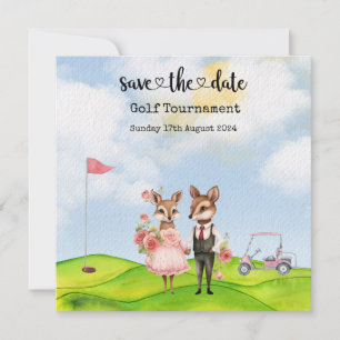 Golf Save the date Golf Toernooi golfer Bruiloft