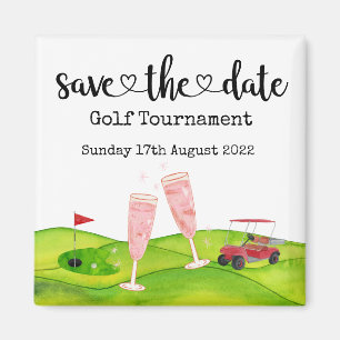 Golf Save the date Golf Toernooi golfer Bruiloft Magneet