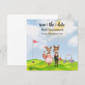 Golf Save the date Golf Toernooi golfer Trouwen (Voorkant / Achterkant)
