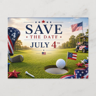 Golf Save the date Golf Toernooi met de vlag van d Aankondigingskaart