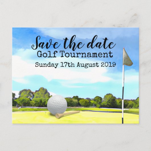 Golf Save the date Golf Tournament Aankondigingskaart (Voorkant)