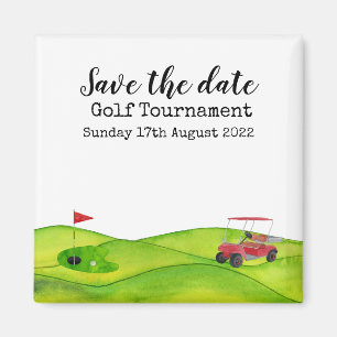 Golf Save the date Golf Tournament golfer Magnet Magneet