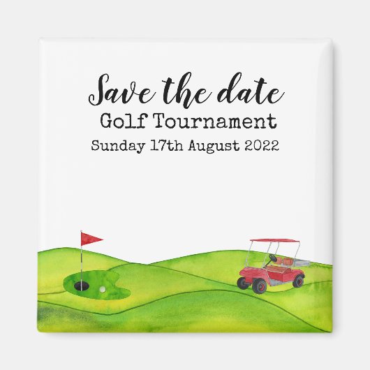 Golf Save the date Golf Tournament golfer Magnet Magneet (Voorkant)