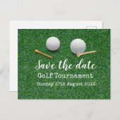 Golf Save the date Golf Tournament on green Aankondigingskaart (Voorkant / Achterkant)