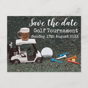 Golf Save the date Golf Tournament with Cart Beer Aankondigingskaart