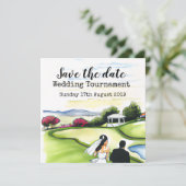 Golf Save the date Golf Wedding Tournament Announ Aankondiging (Staand voorkant)