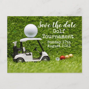 Golf Save the date Golftoernooi  met golfkar Aankondigingskaart