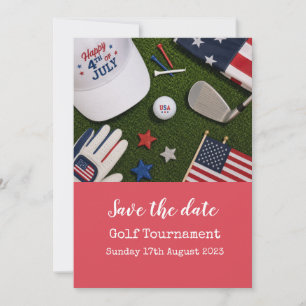 Golf Save the Date met Amerikaans thema Kaart