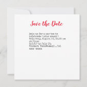 Golf save the date met golfbal en hart van rode kl kaart (Achterkant)