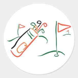 Golf Scene Ronde Sticker