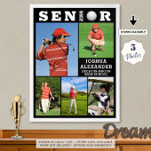 Golf Senior Afstuderen 5 Fotocollage Poster