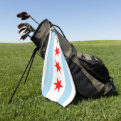 Golf Serviette avec drapeau de Chicago, Illinois,  (Vert)