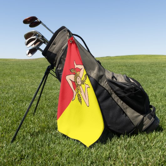 Golf Serviette avec drapeau de la Sicile, Italie (Vert)