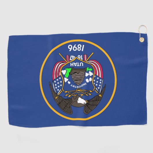 Golf Serviette avec drapeau de l'État de l'Utah, É (Horizontal)