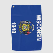 Golf Serviette avec drapeau de l'Etat du Wisconsin (Devant)