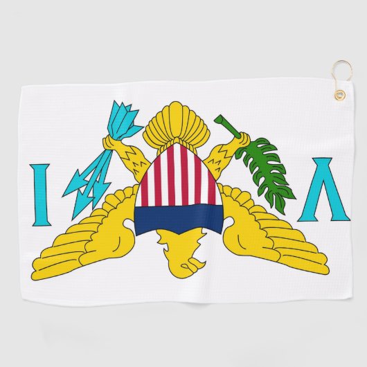 Golf Serviette avec drapeau des Îles Vierges (Horizontal)