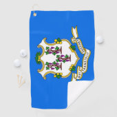 Golf Serviette avec drapeau du Connecticut, États- (En situation)