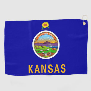 Golf Serviette avec drapeau du Kansas, USA