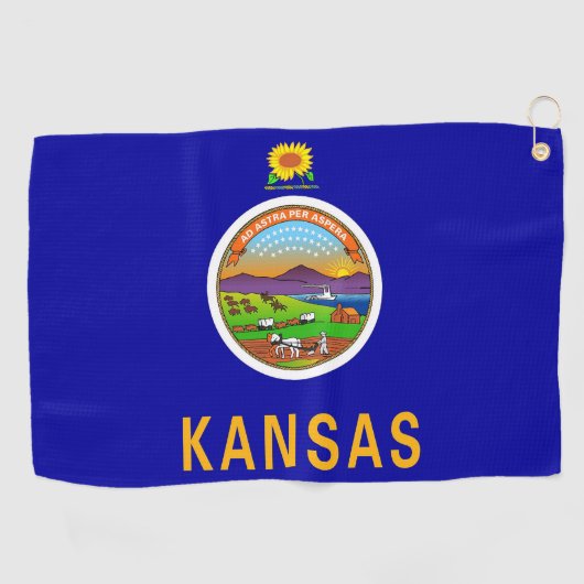 Golf Serviette avec drapeau du Kansas, USA (Horizontal)