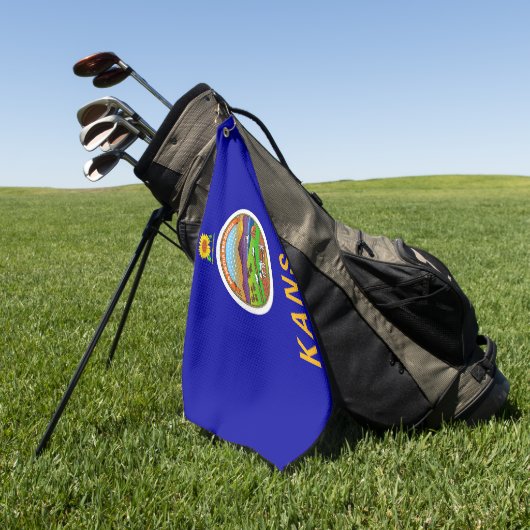 Golf Serviette avec drapeau du Kansas, USA (Vert)