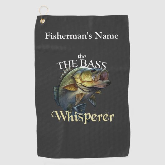 Golf Serviette de pêche foncée Bass Whisperer personnal (Devant)