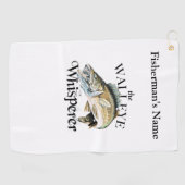Golf Serviette de pêche légère au walleye personnalisé (Horizontal)