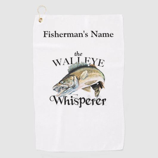 Golf Serviette de pêche légère au walleye personnalisé (Devant)