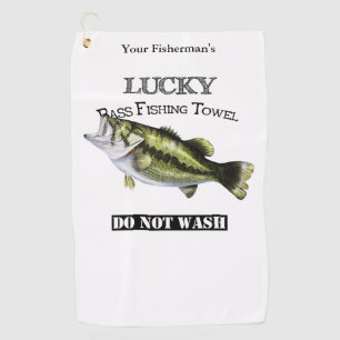 Golf Serviette de pêche Lucky Bass personnalisée