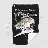 Golf Serviette de pêche personnalisée au doré jaune Nin (En situation)