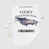 Golf Serviette de pêche personnalisée Lucky Catfish (En situation)