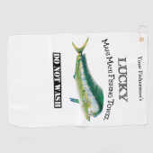 Golf Serviette de pêche personnalisée Lucky Mahi Mahi (Horizontal)