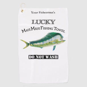 Golf Serviette de pêche personnalisée Lucky Mahi Mahi