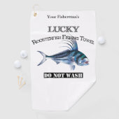 Golf Serviette de pêche personnalisée Lucky Roosterfish (En situation)