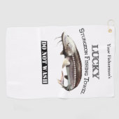 Golf Serviette de pêche personnalisée Lucky Sturgeon (Horizontal)