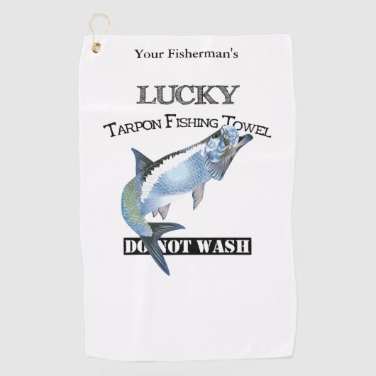 Golf Serviette de pêche personnalisée Lucky Tarpon (Devant)