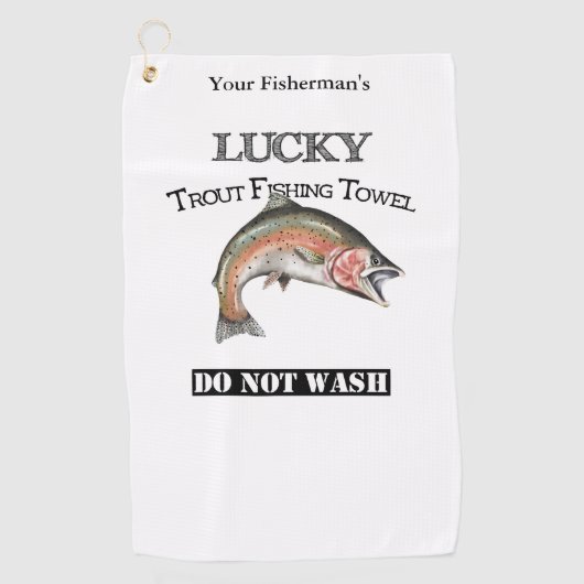 Golf Serviette de pêche personnalisée Lucky Truite (Devant)