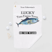 Golf Serviette de pêche personnalisée Lucky Tuna (En situation)