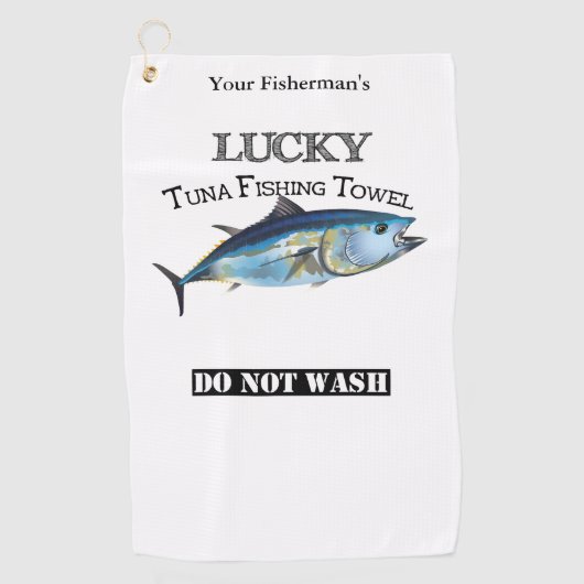 Golf Serviette de pêche personnalisée Lucky Tuna (Devant)
