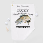 Golf Serviette de pêche personnalisée Lucky Walleye (En situation)
