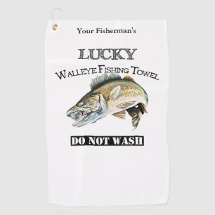Golf Serviette de pêche personnalisée Lucky Walleye