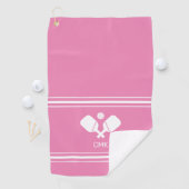 Golf Serviette de sueur Monogramme rose rose blanc (En situation)
