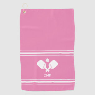 Golf Serviette de sueur Monogramme rose rose blanc