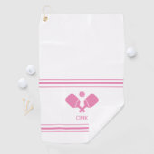 Golf Serviette de sueur Monogramme rose rose blanc (En situation)