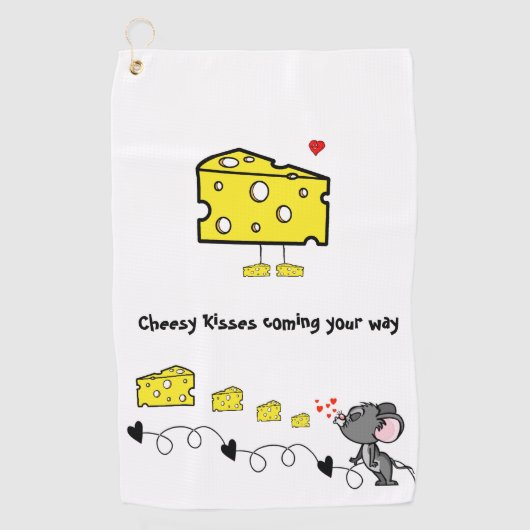 Golf Serviette Fromage Souris Coeurs Aimer (Devant)