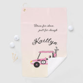 Golf Serviette Monogramme de Voiture de Course Rose Fun (En situation)