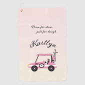 Golf Serviette Monogramme de Voiture de Course Rose Fun (Devant)