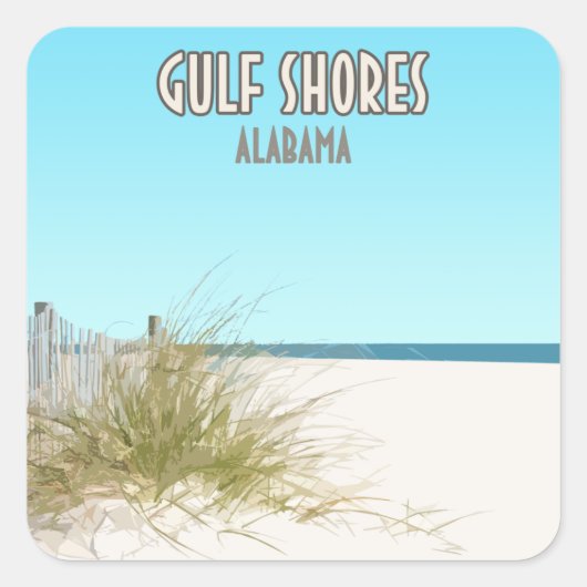 Golf Shores Alabama Beach Vierkante Sticker (Voorkant)